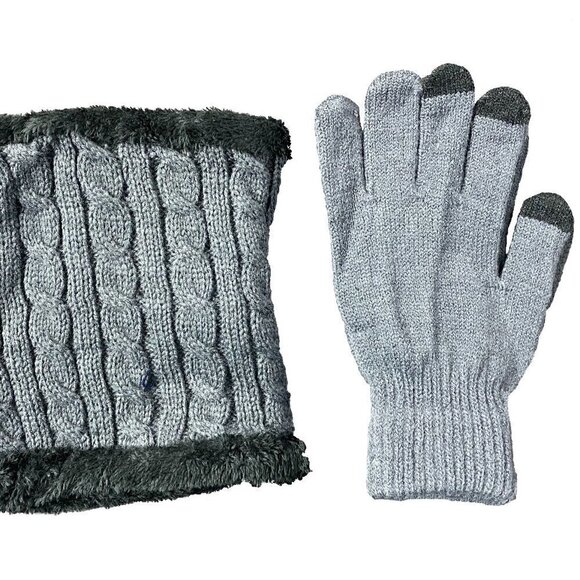 Grey Winter Knit Hat, Scarf and Glove set - Picture 4 of 4